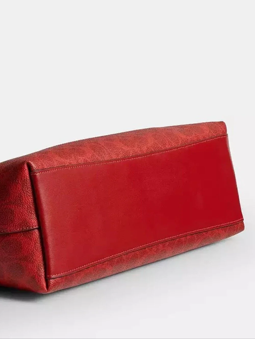 COACH Red Signature Leather Tote Bag